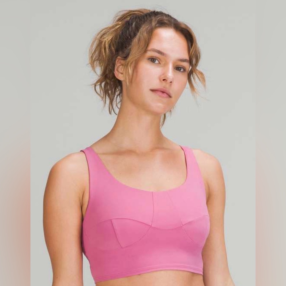 Lululemon Nulu Front-Darting Yoga Bra *Light Support, B/C Cup Pink Blossom Sz 10